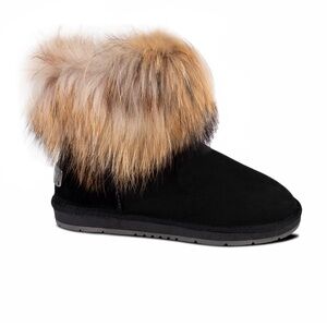 Women's Black Fur-Trimmed Boots